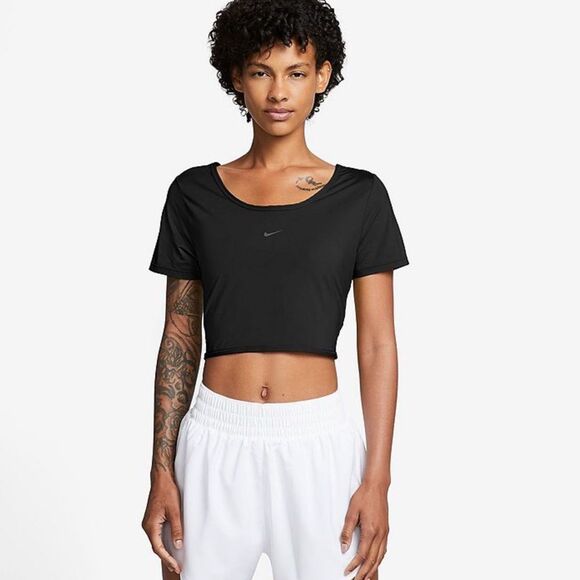 Nike One Dri-FIT Crop Twist Short Sleeve Top- Size Large - Picture 1 of 6